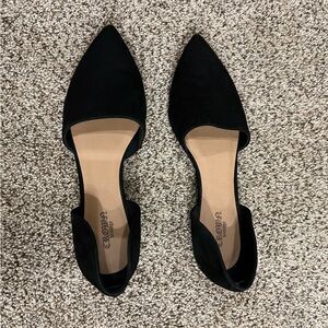 Crown Vintage Black Suede Pointed Flats